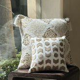 House Of Anantaa Cushion Mushroom Brown/ White Barbados Cushion Cover