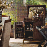 House Of Anantaa Furniture Brown Milano Trunk Bar - Handcrafted Italian Luxury Bar Cabinet