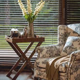 House Of Anantaa Furniture White/Blue Syrah Sofa Chair