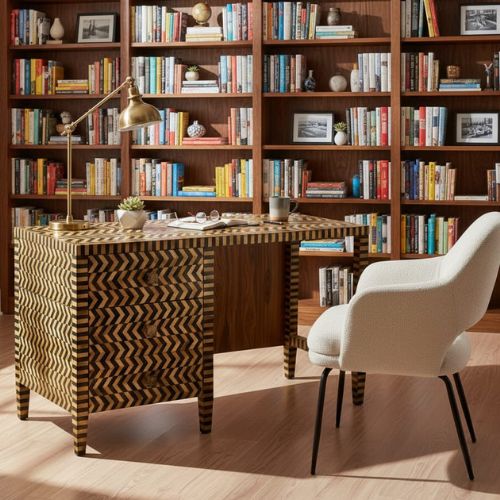 Sphinx Accent table - Artisanal Horn and Polished Resin Table
