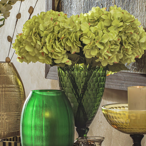 Emerald Green Smoke Hurricane Vase