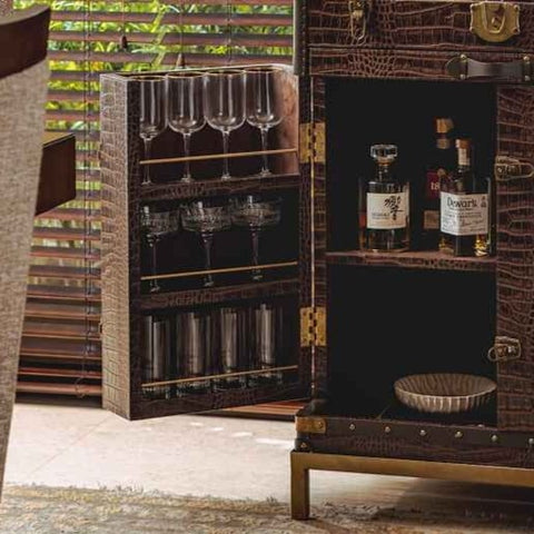 Milano Trunk Bar - Handcrafted Italian Luxury Bar Cabinet