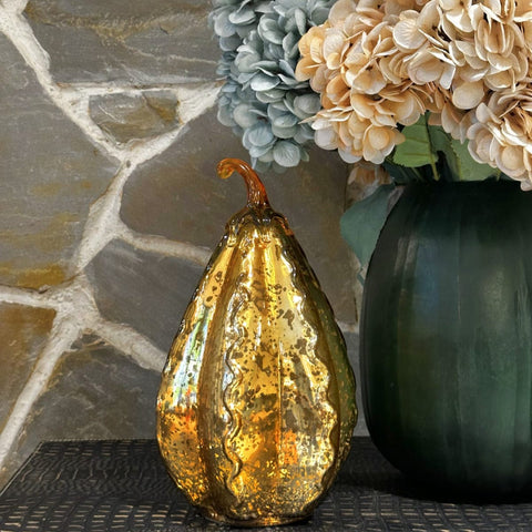 House Of Anantaa Artefact Gold Aurum Pumpkin Large (Gold) - Decorative Accent