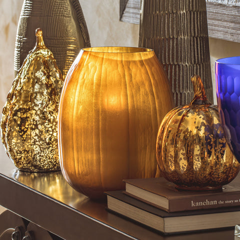 House Of Anantaa Artefact Gold Aurum Pumpkin Large (Gold) - Decorative Accent
