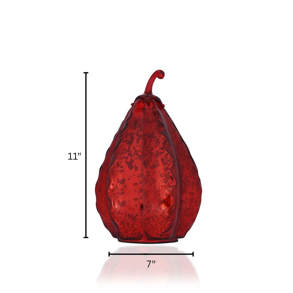 House Of Anantaa Artefact Red Ruby Pumpkin Large (Red) - Decorative Accent