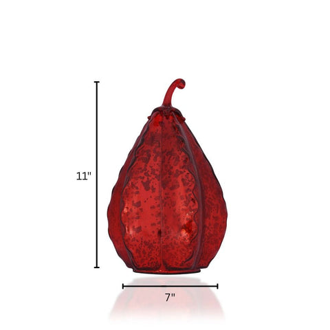 House Of Anantaa Artefact Red Ruby Pumpkin Large (Red) - Decorative Accent