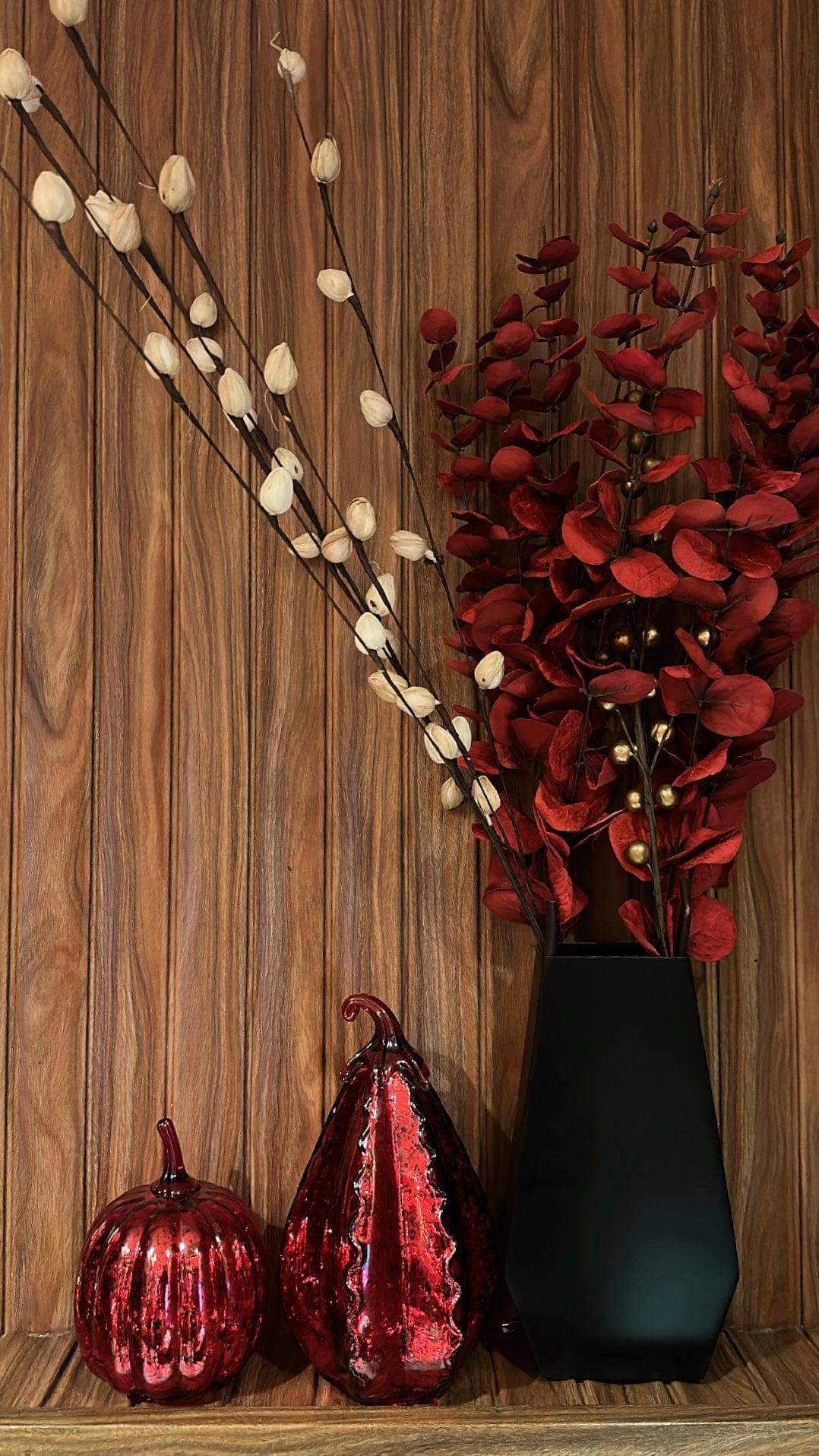 House Of Anantaa Artefact Red Ruby Pumpkin Large (Red) - Decorative Accent