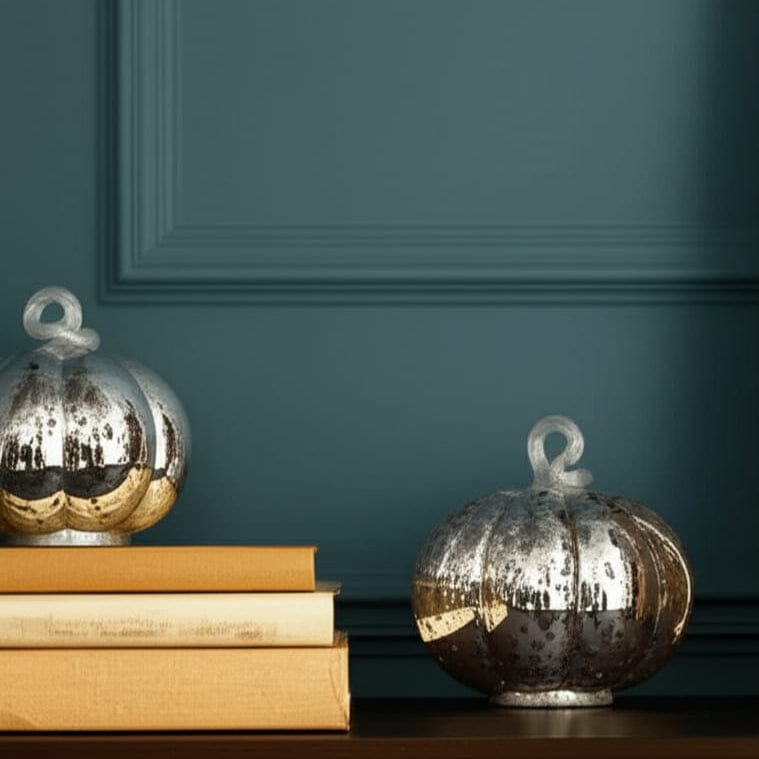 House Of Anantaa Artefact Silver Moon Pumpkin - Decorative Accent