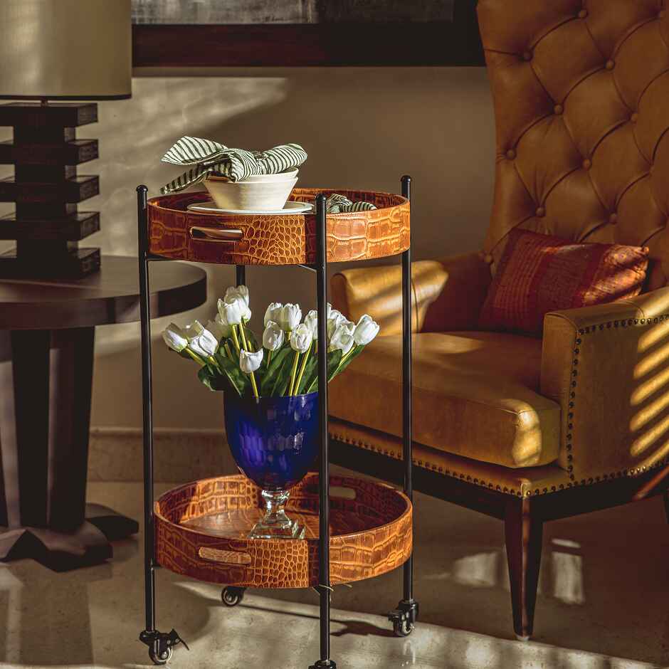 House Of Anantaa Bar Orange Natalie Bar Trolley