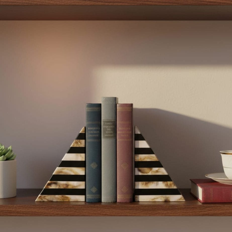 House Of Anantaa Black/Cream/Brown Anunaki Bookends (Set of 2)