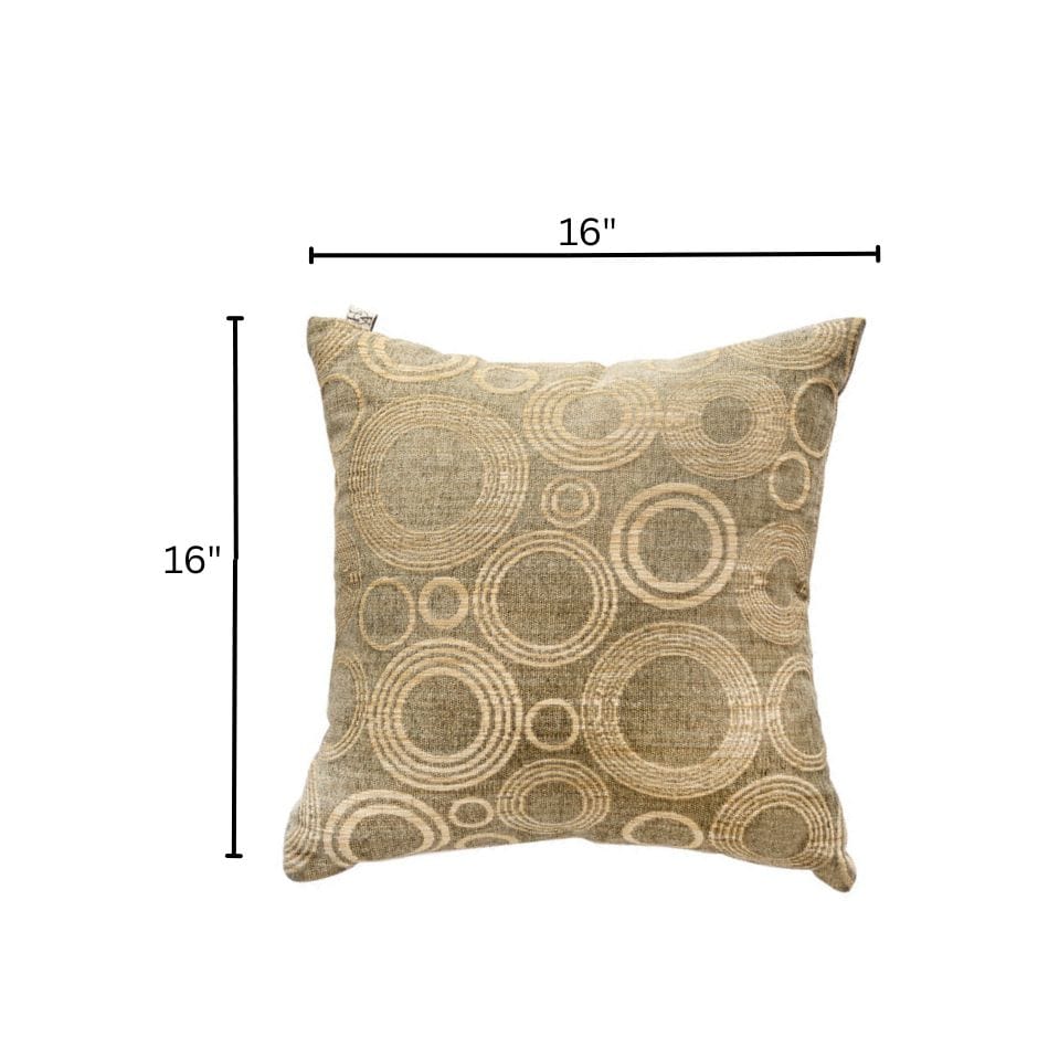 House Of Anantaa Cushion Beige/Khaki/Golden Rings of Saturn Cushion Cover