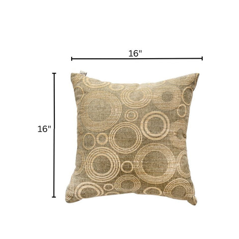 House Of Anantaa Cushion Beige/Khaki/Golden Rings of Saturn Cushion Cover
