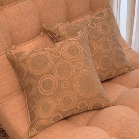 House Of Anantaa Cushion Beige/Khaki/Golden Rings of Saturn Cushion Cover