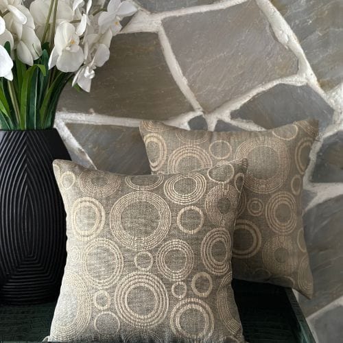 House Of Anantaa Cushion Beige/Khaki/Golden Rings of Saturn Cushion Cover