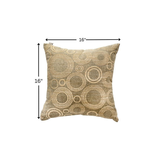 House Of Anantaa Cushion Beige/Khaki/Golden Rings of Saturn Cushion Cover