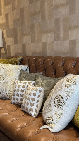 House Of Anantaa Cushion Beige/Khaki/Golden Rings of Saturn Cushion Cover