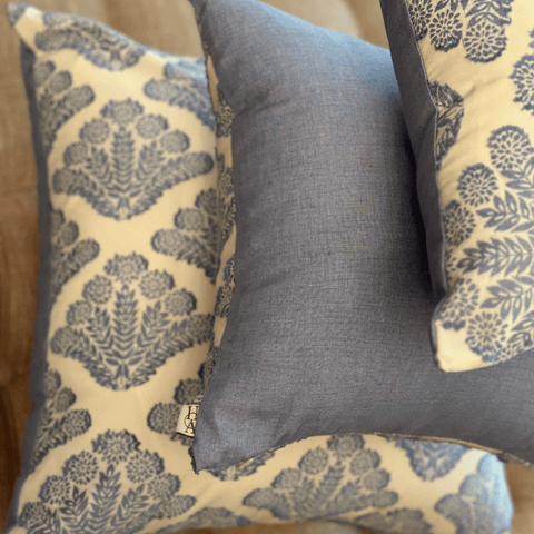 House Of Anantaa Cushion Blue Cauliflower Cushion Cover
