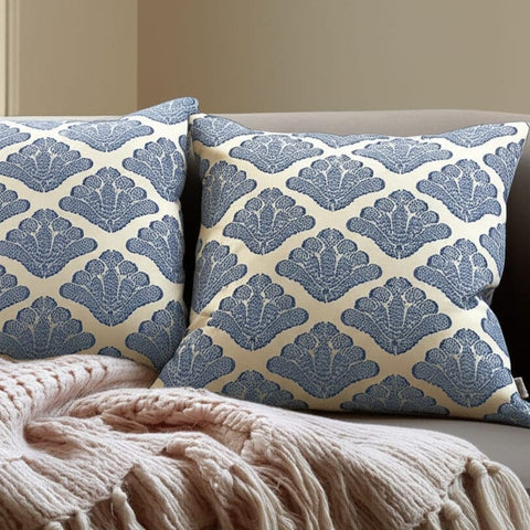 House Of Anantaa Cushion Blue Cauliflower Cushion Cover