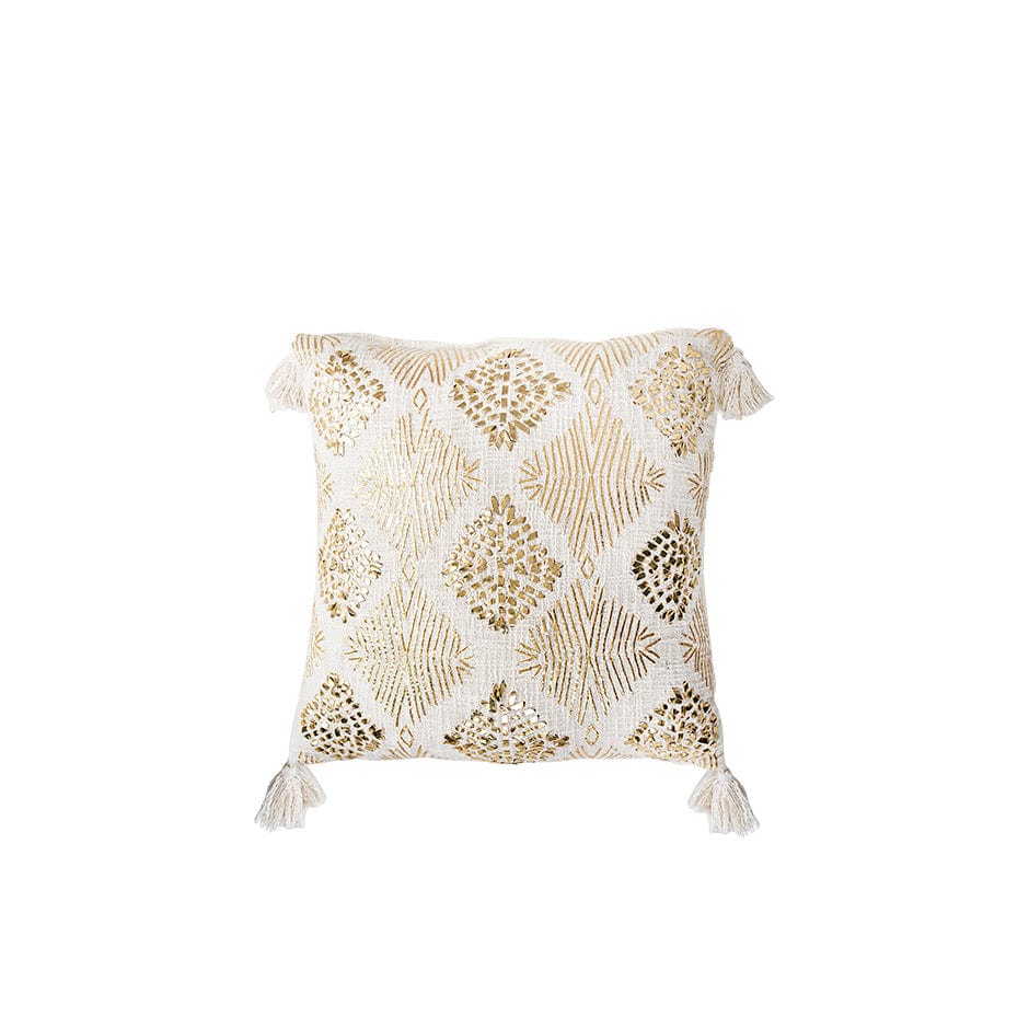 House Of Anantaa Cushion Gold/ White Urus Cushion Cover