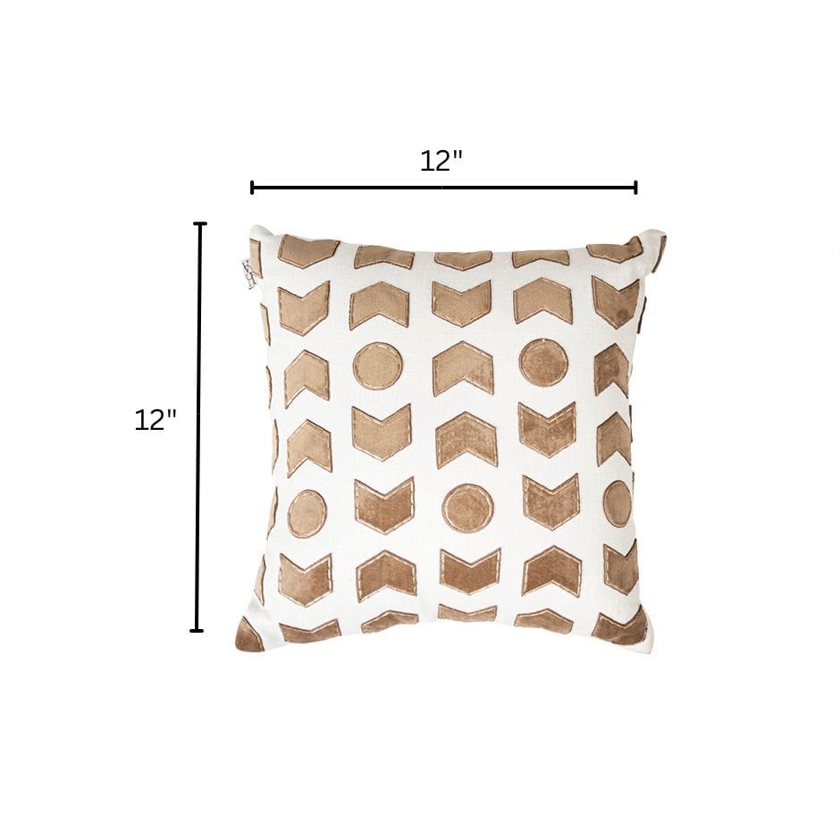 House Of Anantaa Cushion Mushroom Brown/ White Barbados Cushion Cover