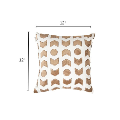 House Of Anantaa Cushion Mushroom Brown/ White Barbados Cushion Cover