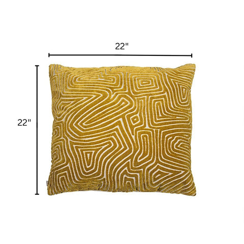 House Of Anantaa Cushion Mustard Gold/ Beige Chrysus Cushion Cover