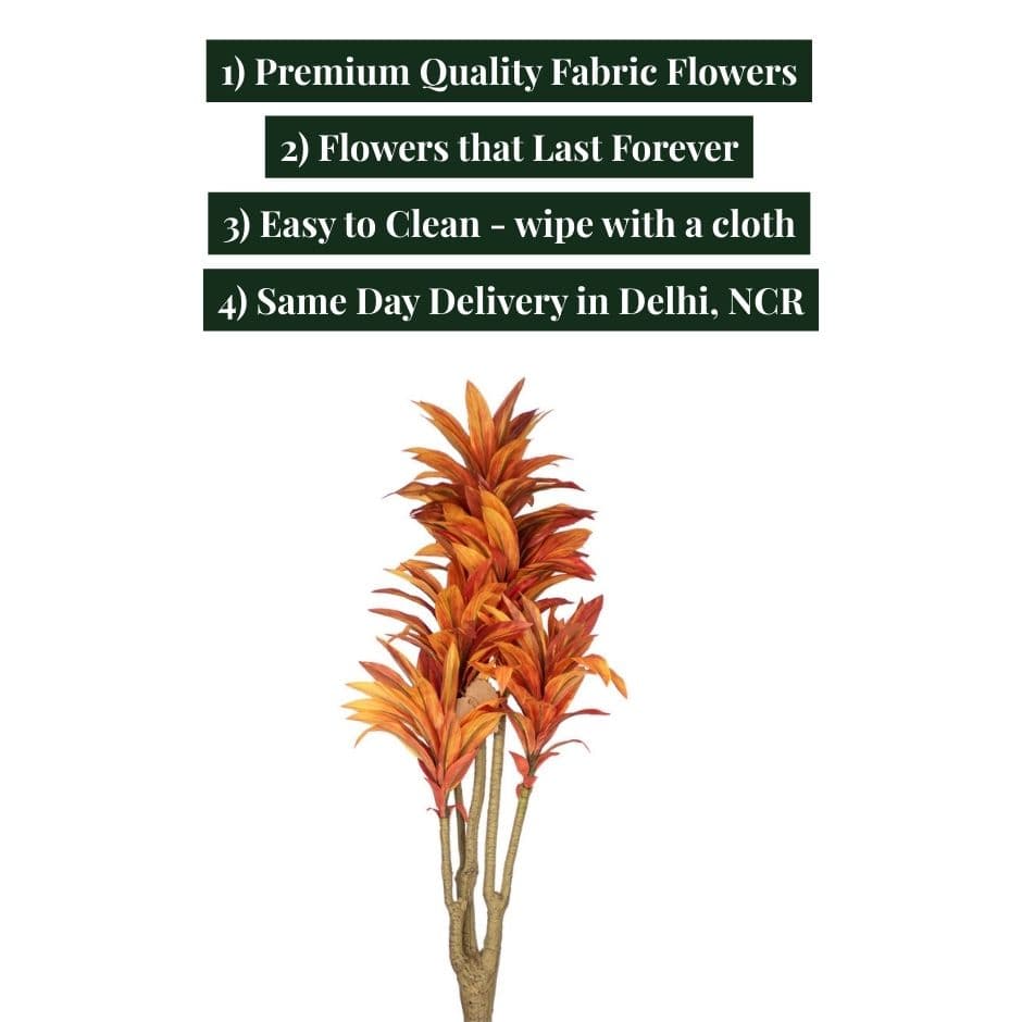 House Of Anantaa Flower Burnt Orange Dracaena Flower (Burnt Orange)