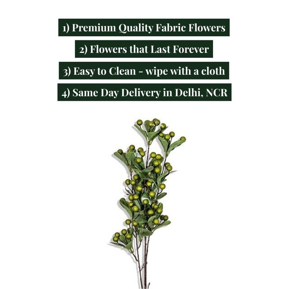 House Of Anantaa Flower Green Cherry Flower- Long (Green)