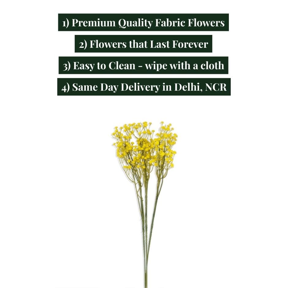 House Of Anantaa Flower Green Zipso Flower - Yellow