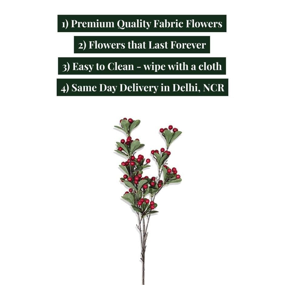 House Of Anantaa Flower Red Cherry Flower- Long (Red)