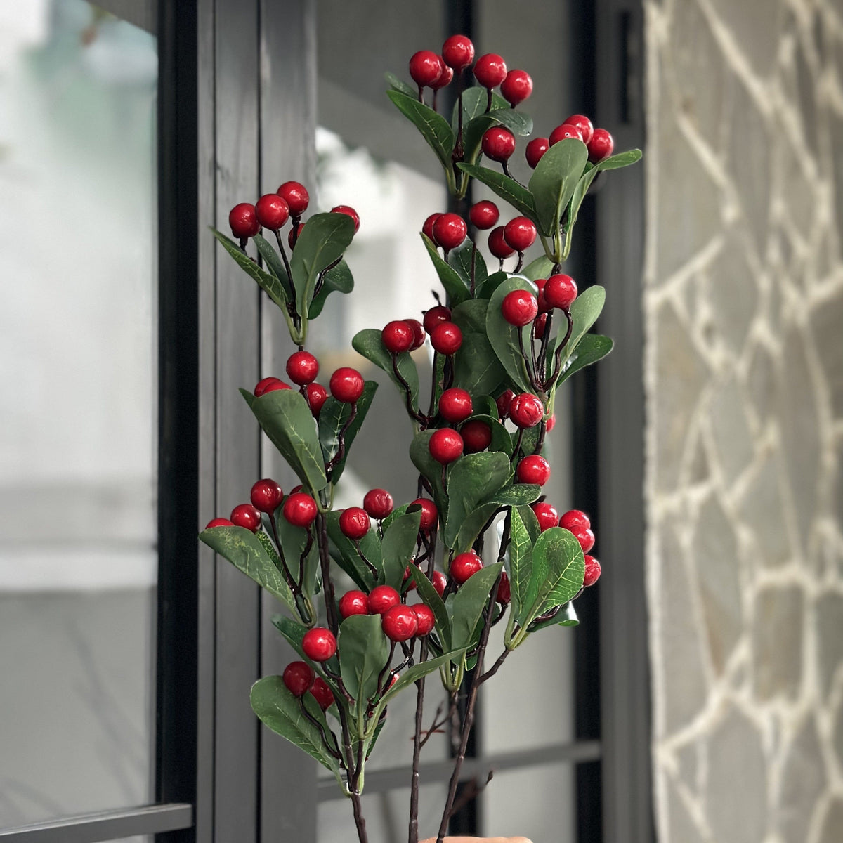 House Of Anantaa Flower Red Cherry Flower- Long (Red)