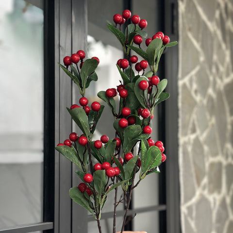 House Of Anantaa Flower Red Cherry Flower- Long (Red)