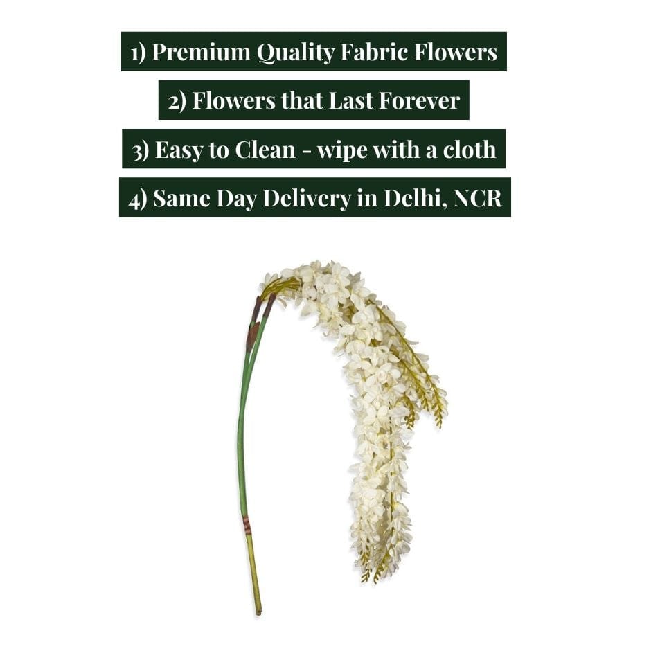 House Of Anantaa Flower White Hanging Flower-Long