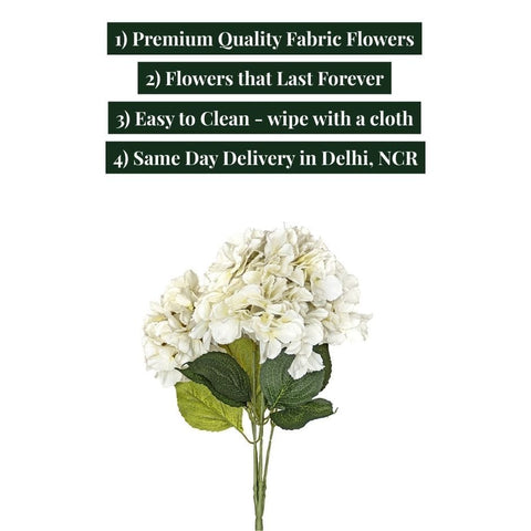 House Of Anantaa Flower White Hydrangea Flower (White)