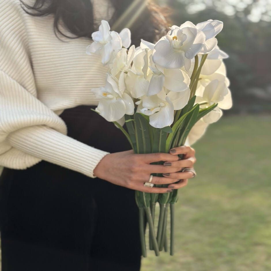 House Of Anantaa Flower White Orchid - White