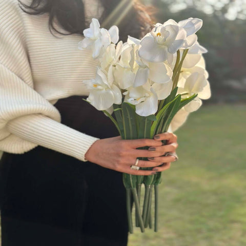 House Of Anantaa Flower White Orchid - White