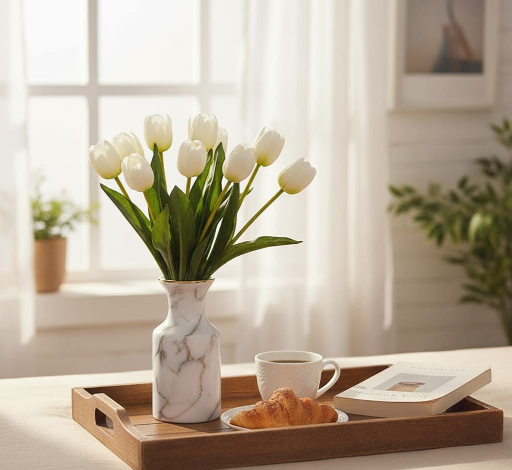 House Of Anantaa Flower White Tulip