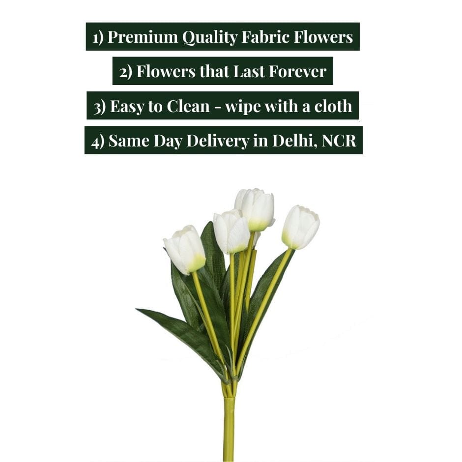 House Of Anantaa Flower White Tulip