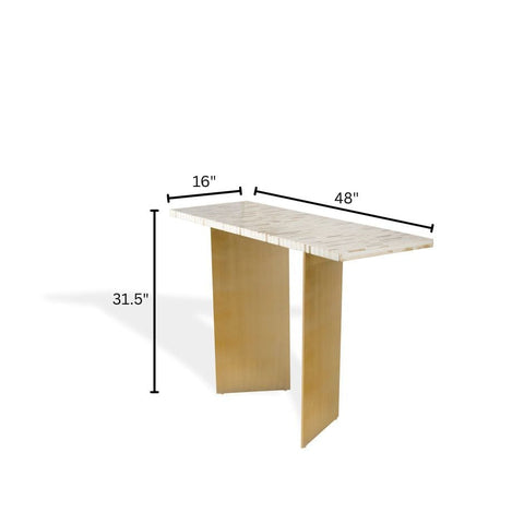 House Of Anantaa Furniture Beige/White Como Console