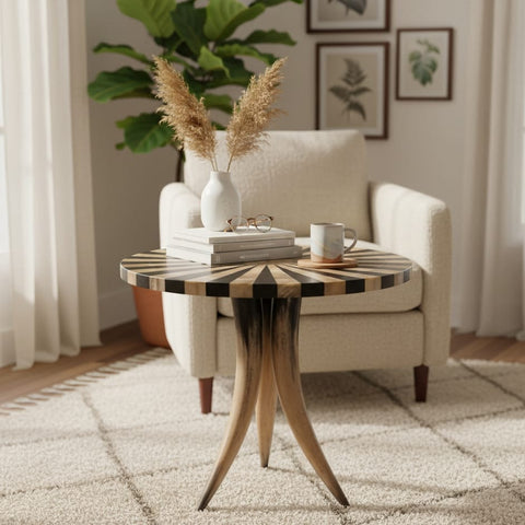 House Of Anantaa Furniture Black Horn Table