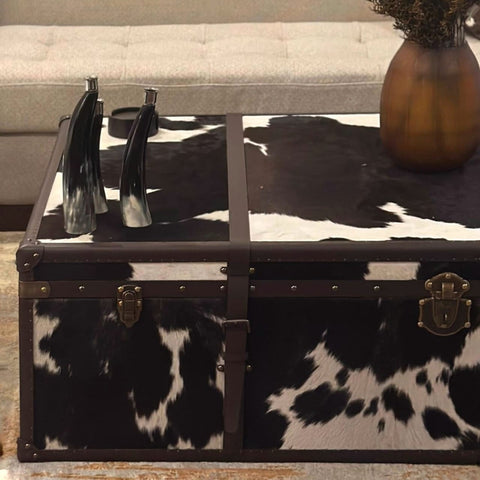 House Of Anantaa Furniture Black/White Gstaad Trunk Table