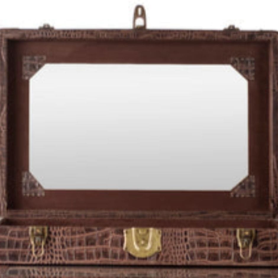 House Of Anantaa Furniture Brown Milano Trunk Bar - Handcrafted Italian Luxury Bar Cabinet