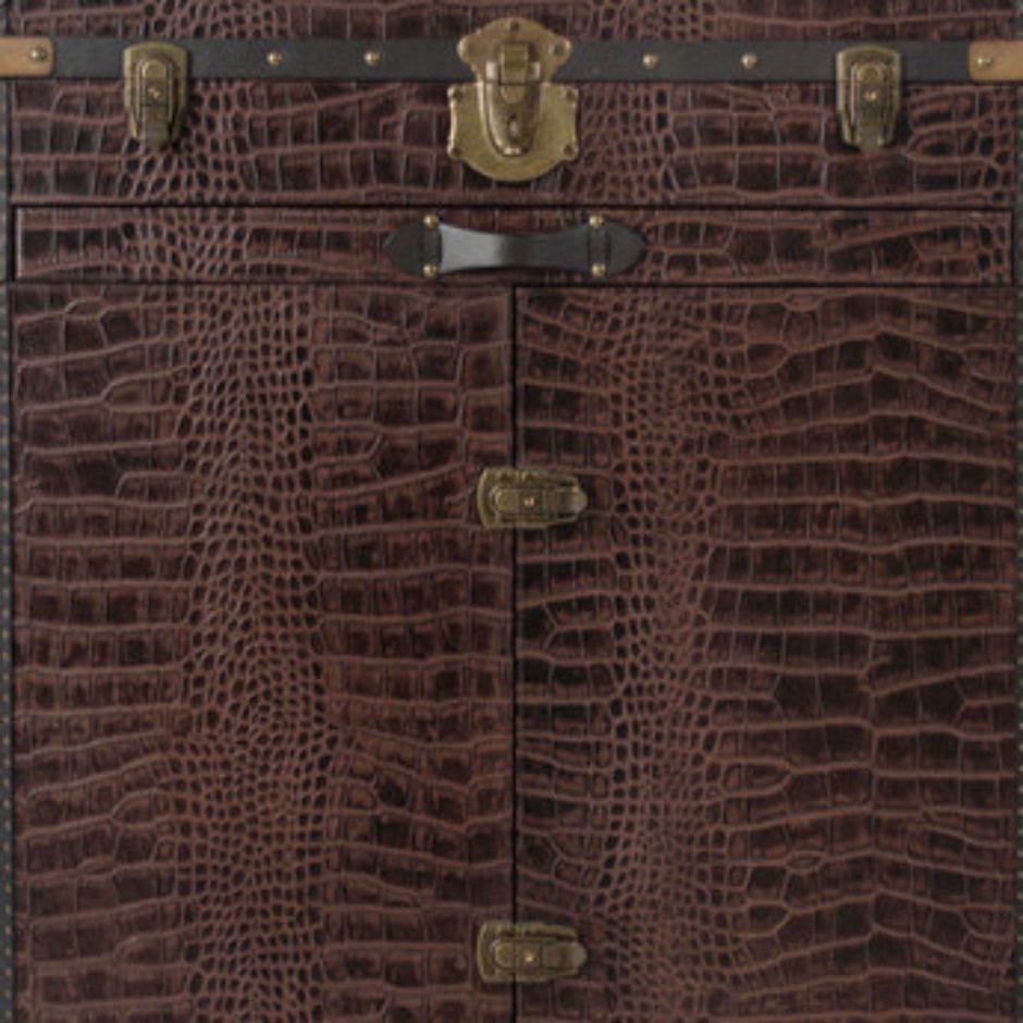 House Of Anantaa Furniture Brown Milano Trunk Bar - Handcrafted Italian Luxury Bar Cabinet