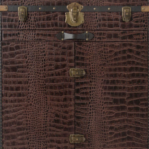 House Of Anantaa Furniture Brown Milano Trunk Bar - Handcrafted Italian Luxury Bar Cabinet