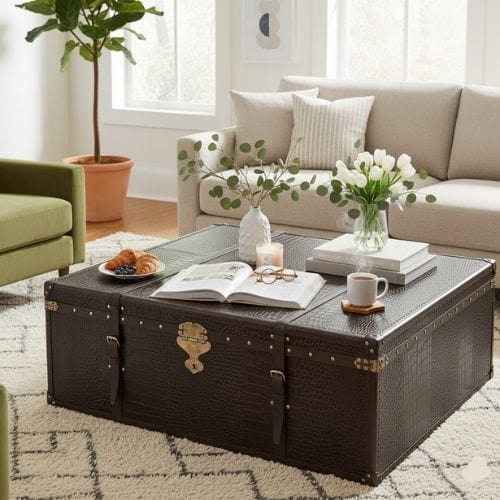 House Of Anantaa Furniture Brown Milano Trunk Coffee Table