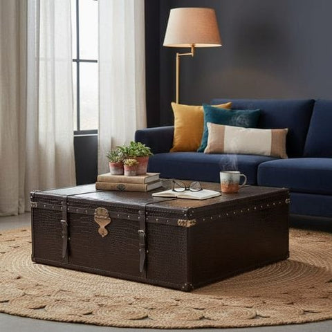 House Of Anantaa Furniture Brown Milano Trunk Coffee Table