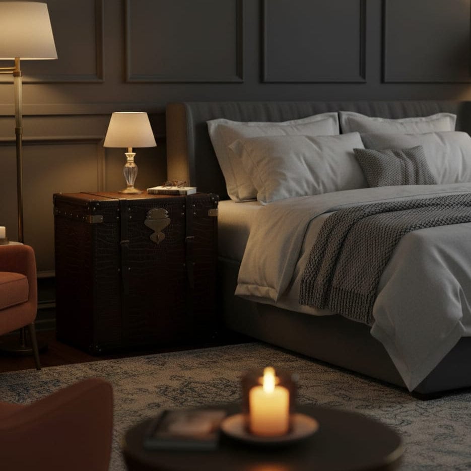 House Of Anantaa Furniture Brown Milano Trunk Side Table