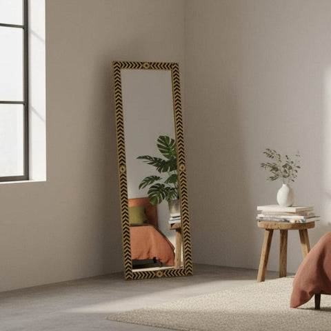 House Of Anantaa Furniture yellow/Black Sphinx Mirror