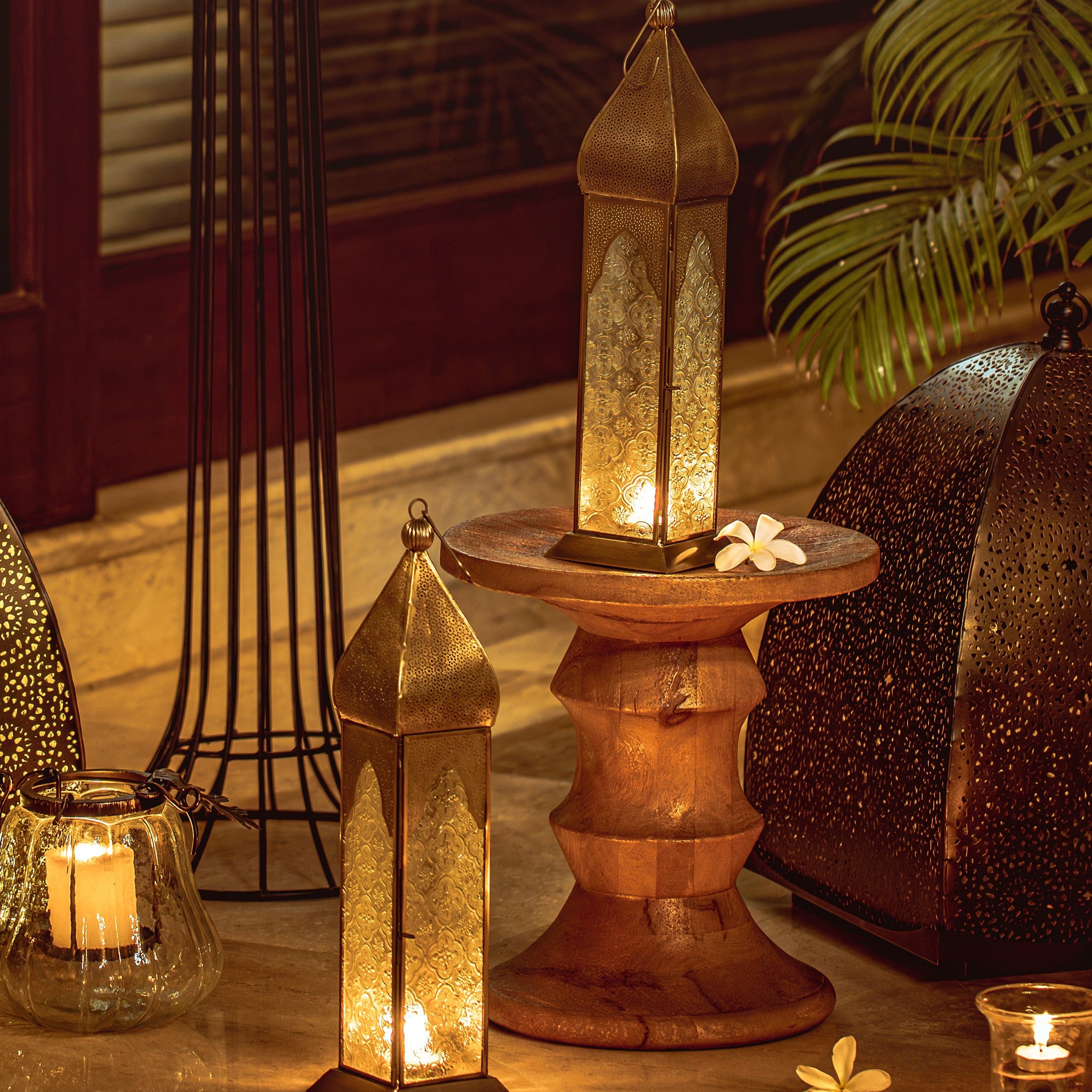 House Of Anantaa Lantern Gold Noora Lantern