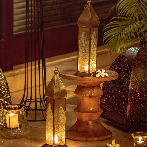 House Of Anantaa Lantern Gold Noora Lantern